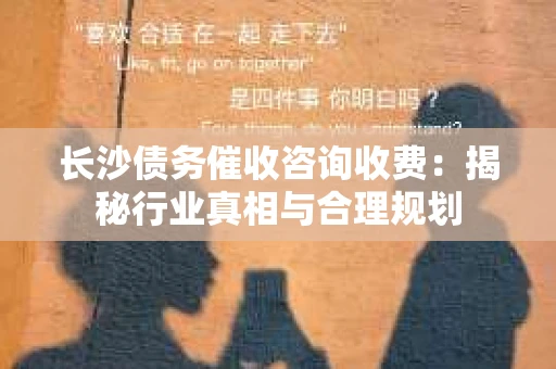 长沙债务催收咨询收费：揭秘行业真相与合理规划