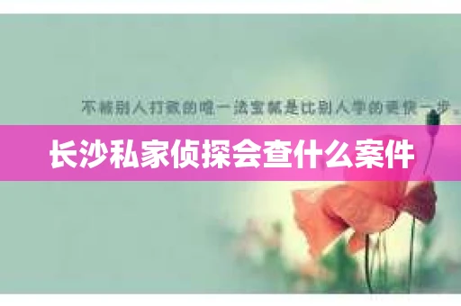长沙私家侦探会查什么案件