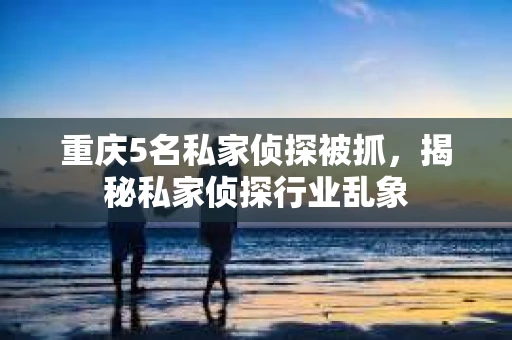 重庆5名私家侦探被抓，揭秘私家侦探行业乱象