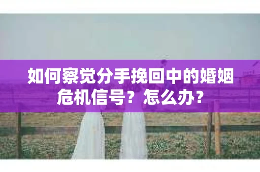 如何察觉分手挽回中的婚姻危机信号？怎么办？