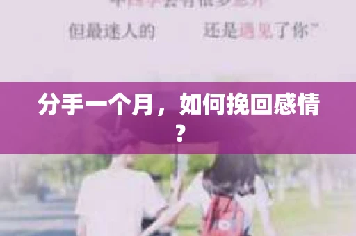 分手一个月,如何挽回感情? 分手一个月,如何挽回感情?