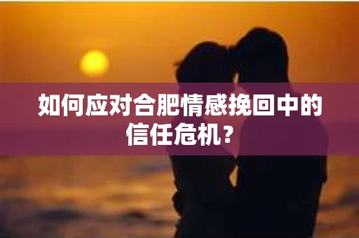 如何应对合肥情感挽回中的信任危机？