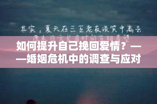 如何提升自己挽回爱情？——婚姻危机中的调查与应对策略